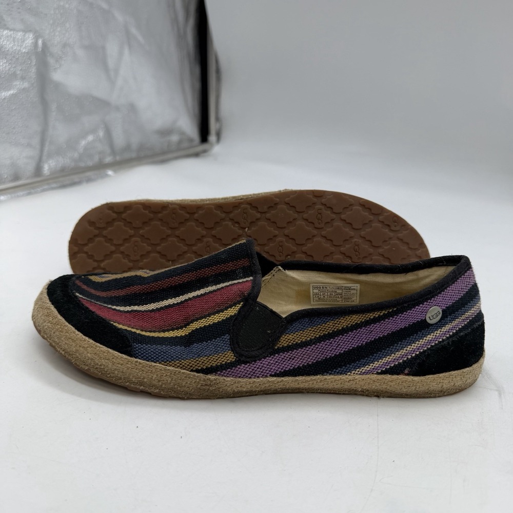 UGG Men's Wilton Casual Slip-On Canvas Shoes Blue Moroccan Stripe Men's Size 7.5